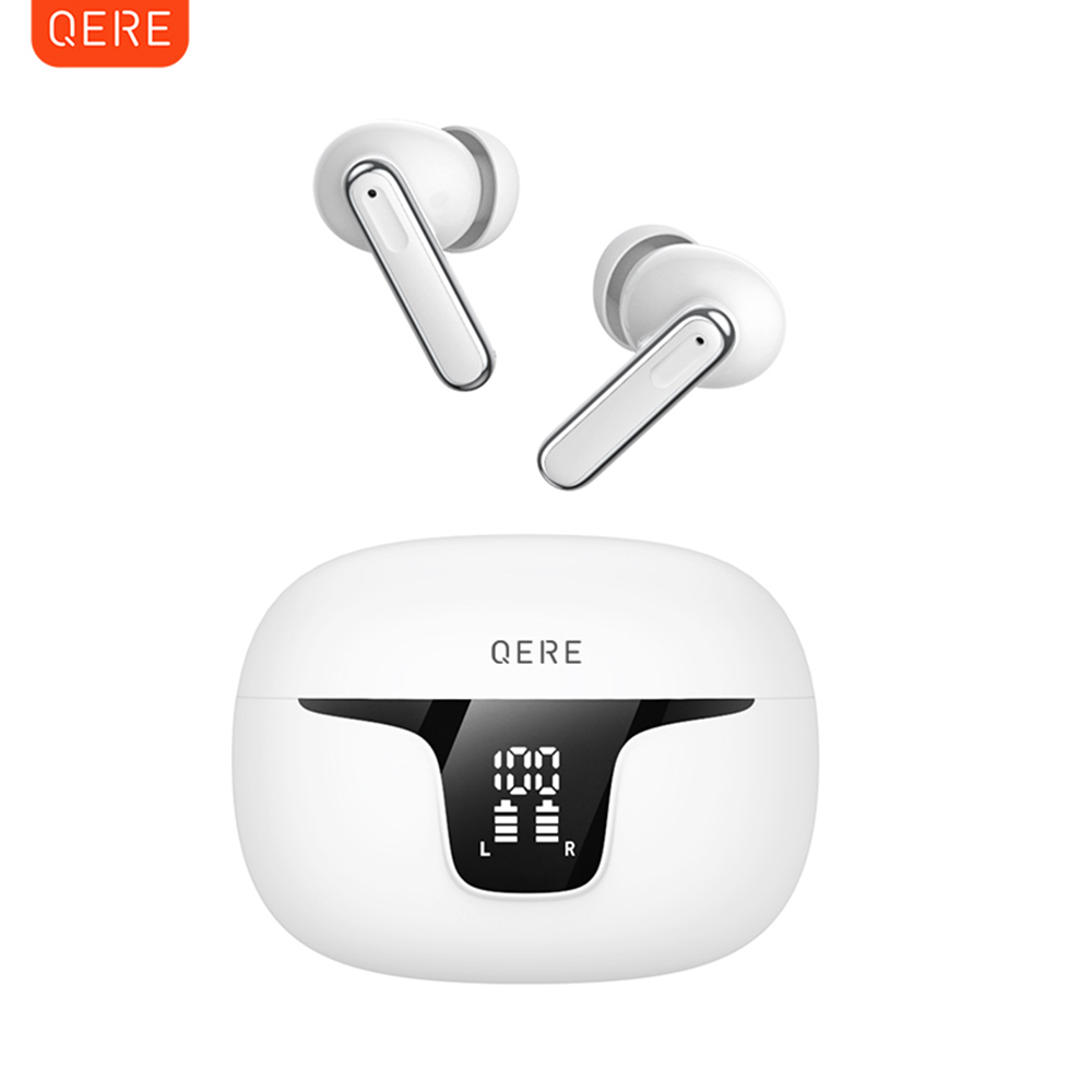 QERE E60 Active Noise Cancellation Reduction In Ear TWS Sport Headset Gaming Blue tooth Earbuds Wireless Headphones Earphone