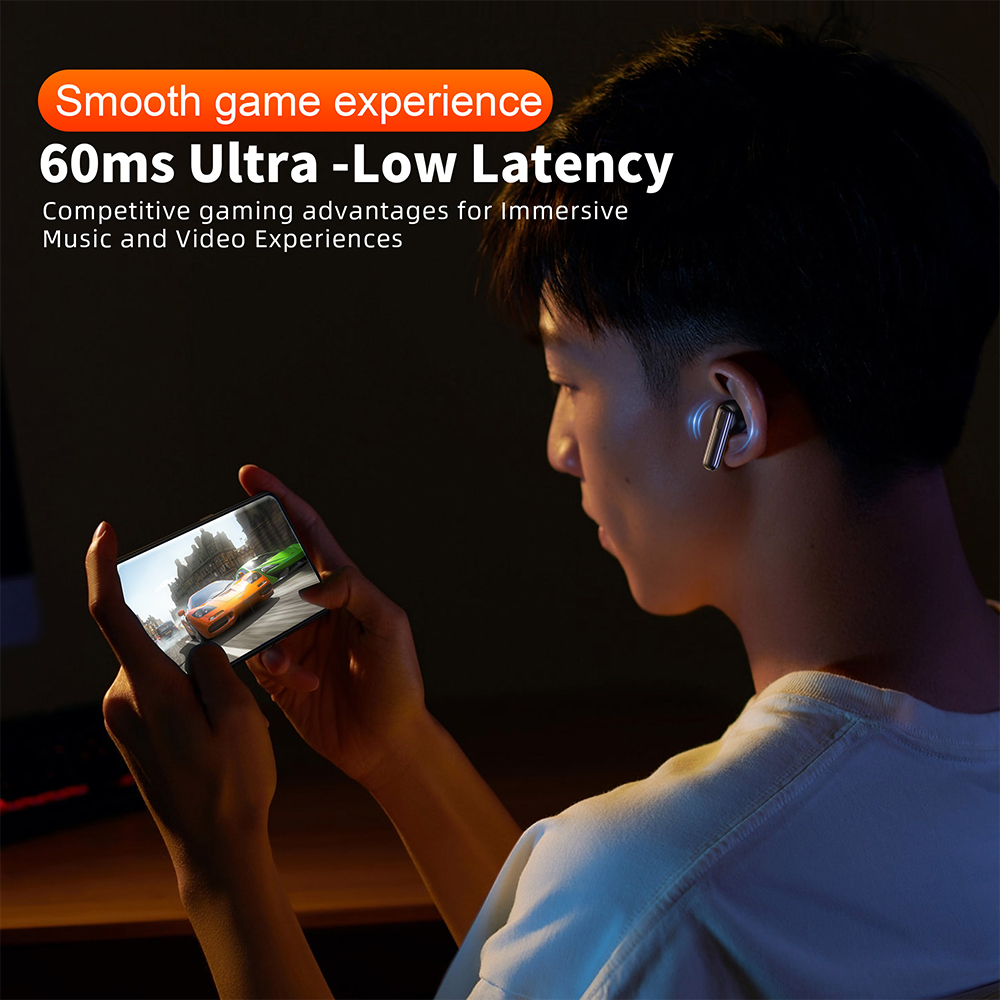 QERE E50 Four-Microphone ENC TWS Headphone Wireless Earphone Earbud Gaming In-Ear Headphones Earphone Bluetooth Earphone