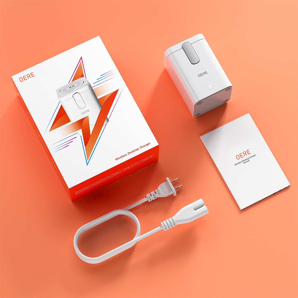 QERE KC801 Mobile Phone Magnetic Wireless Charger Station Fast Charging Safe Multi-functional Portable Foldable Mini  Wireless Charger