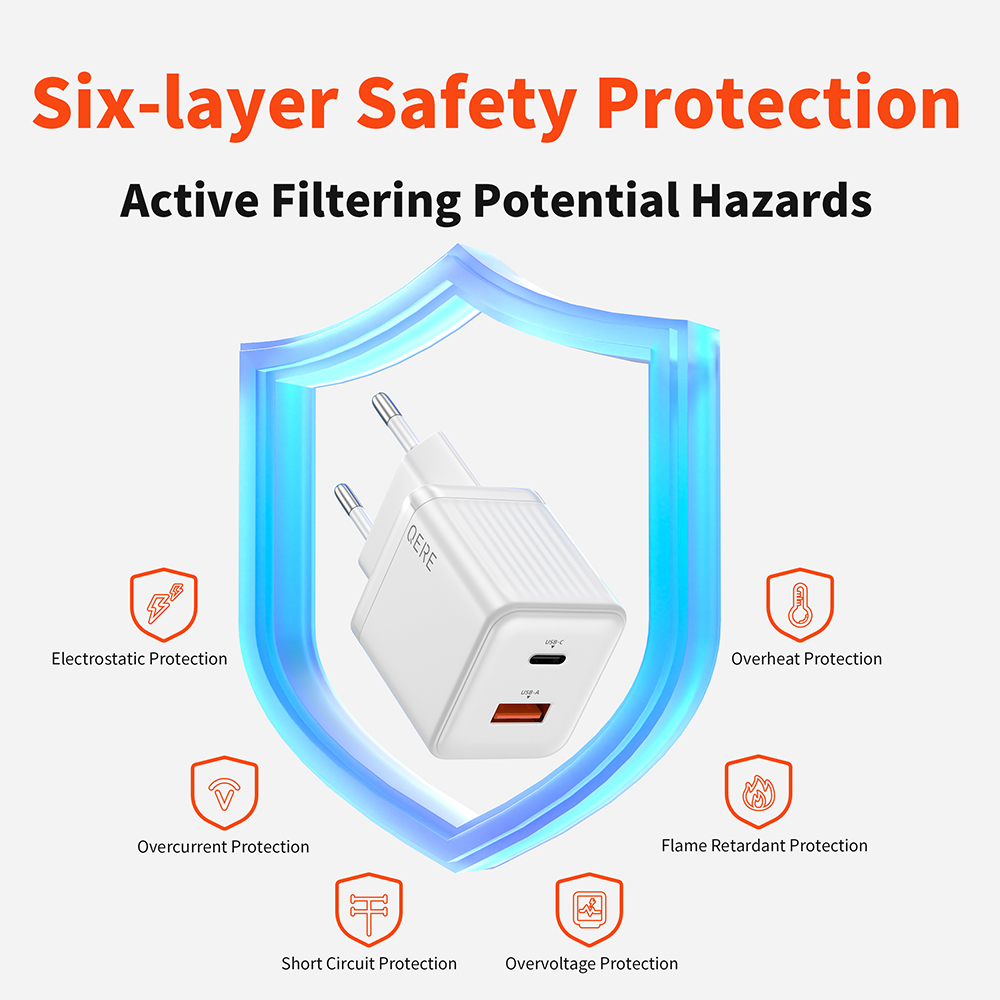 PD 30W GaN Phone Universal Adapters EU Plug Safe Type C USB Intelligent Fast Charging Mini Portable Fast Charger