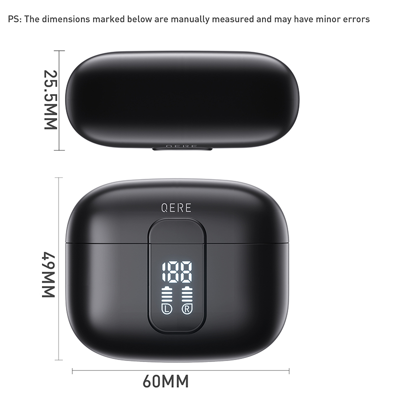 QERE E50 Four-Microphone ENC TWS Headphone Wireless Earphone Earbud Gaming In-Ear Headphones Earphone Bluetooth Earphone