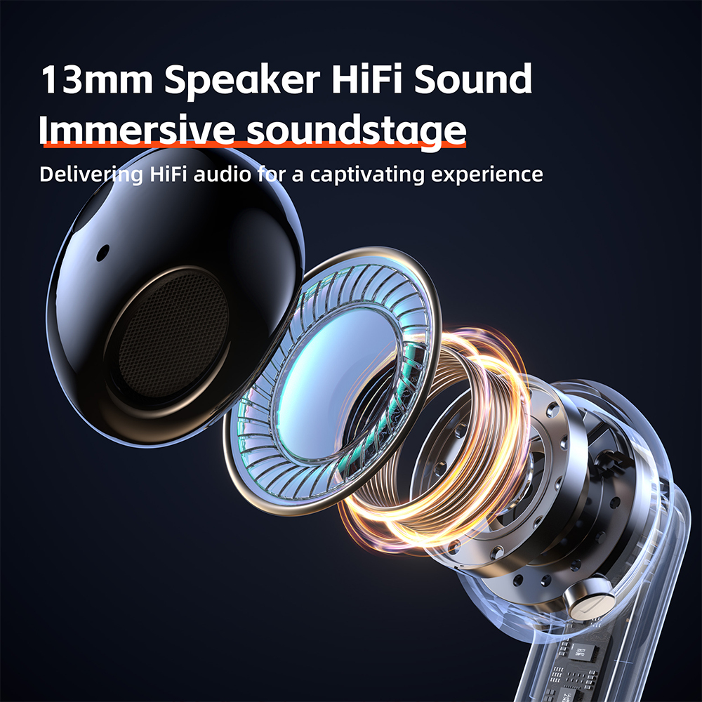 QERE E40 Four-Microphone ENC TWS Headphone Wireless Earphone Earbud Gaming In-Ear Headphones Earphone Bluetooth Earphone