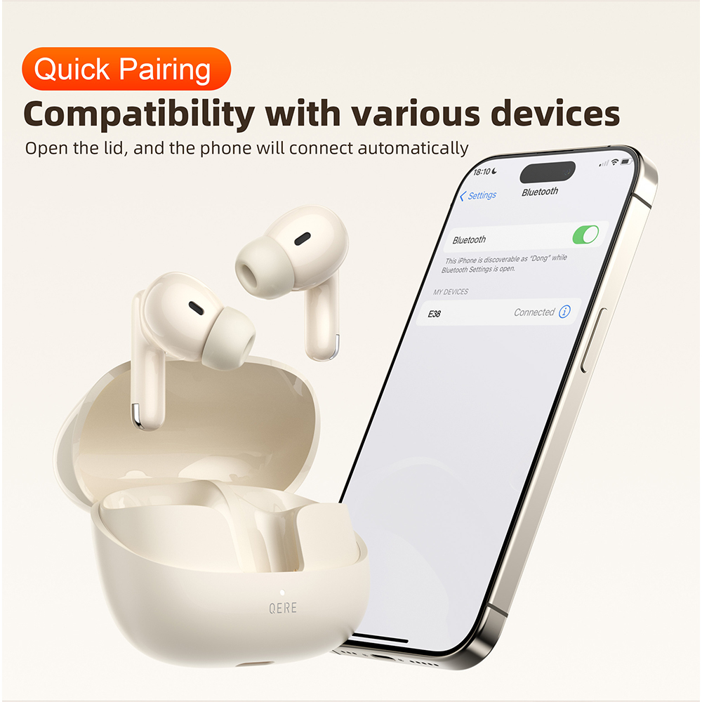 QERE E38 Wireless TWS Bluetooth Earbud Wireless Earphone Earbuds In-Ear Headphones Earphone Bluetooth Earphone