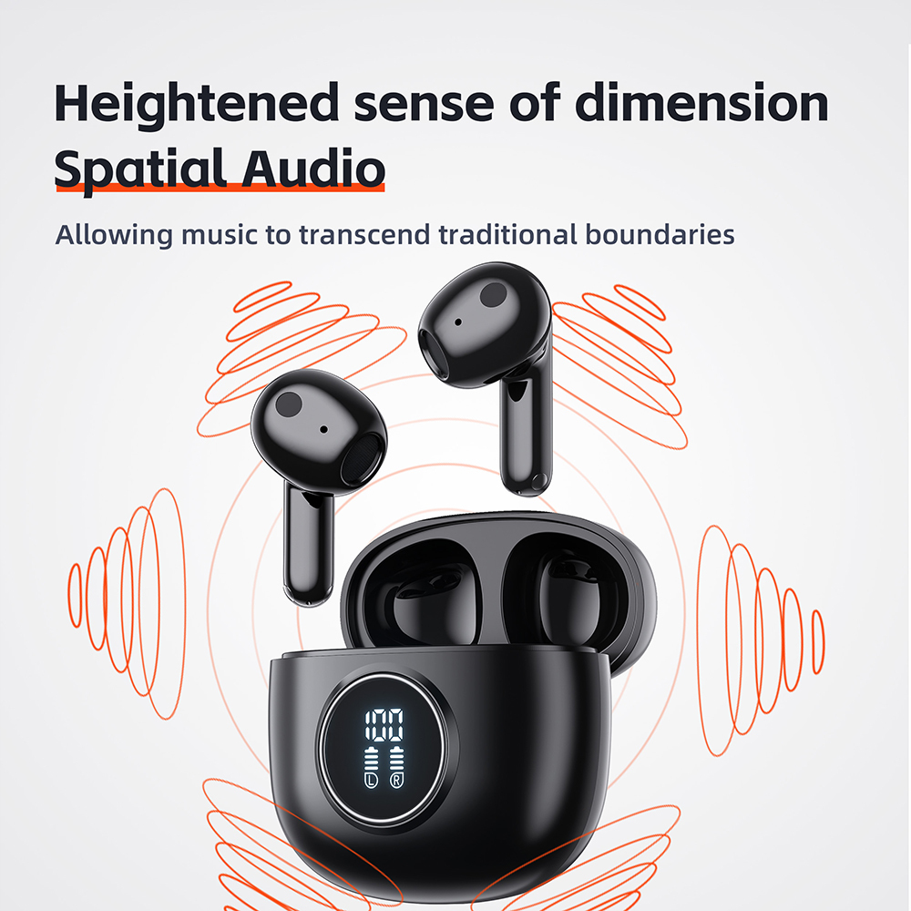 QERE E40 Four-Microphone ENC TWS Headphone Wireless Earphone Earbud Gaming In-Ear Headphones Earphone Bluetooth Earphone