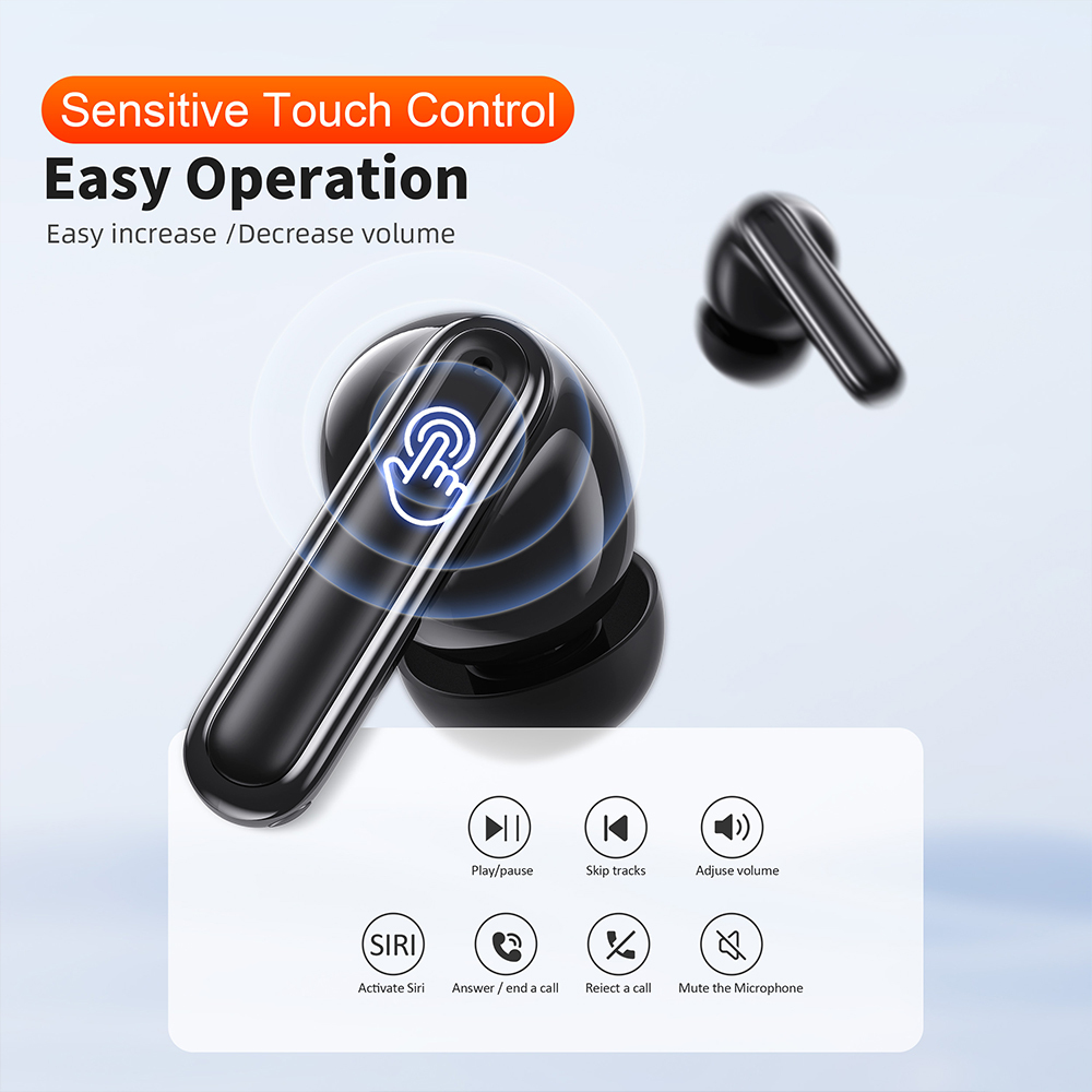 QERE E50 Four-Microphone ENC TWS Headphone Wireless Earphone Earbud Gaming In-Ear Headphones Earphone Bluetooth Earphone