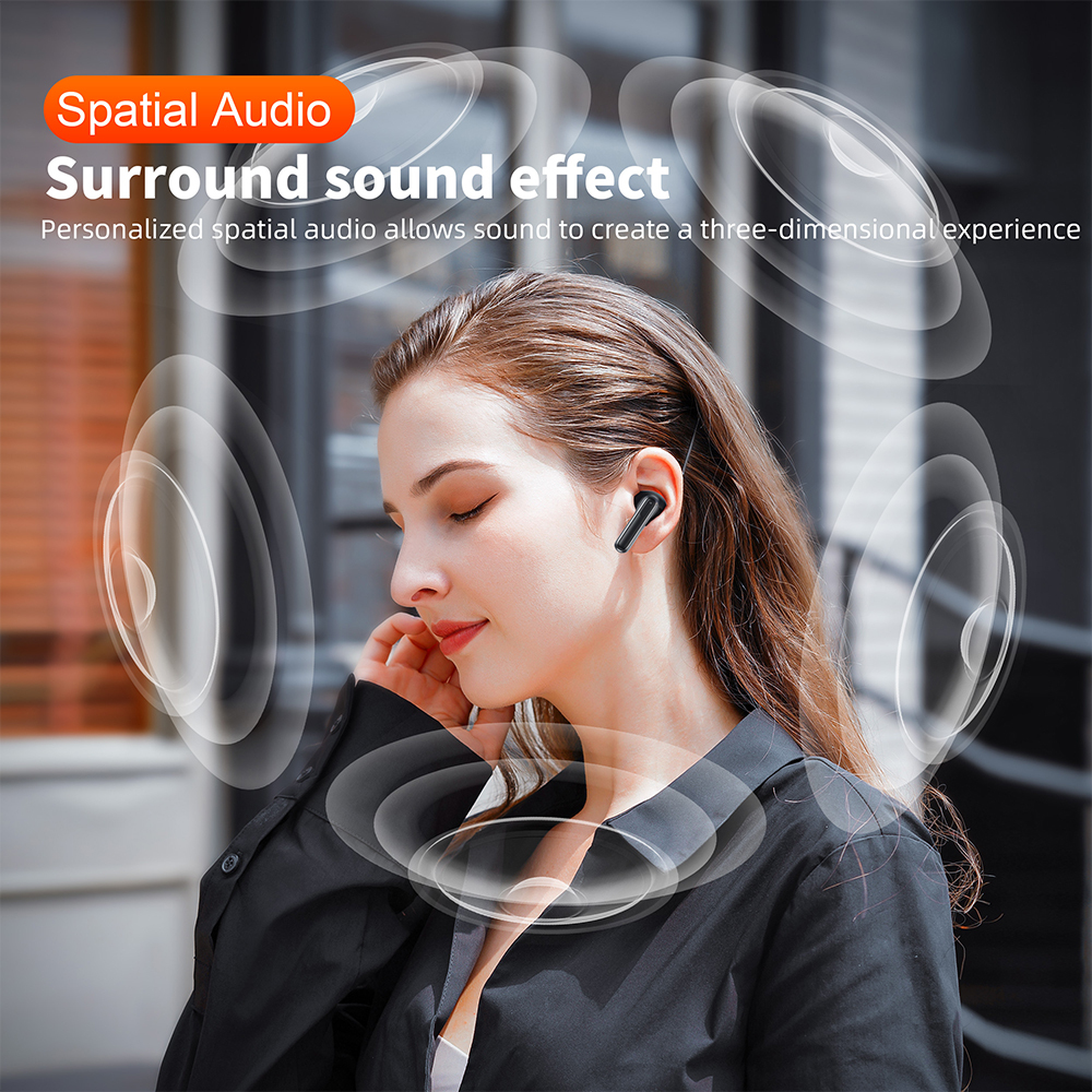 QERE E50 Four-Microphone ENC TWS Headphone Wireless Earphone Earbud Gaming In-Ear Headphones Earphone Bluetooth Earphone