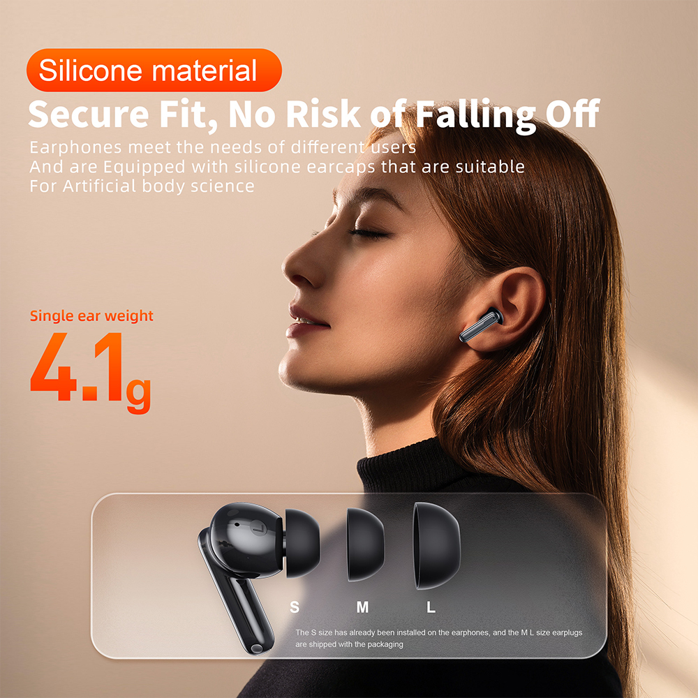 QERE E50 Four-Microphone ENC TWS Headphone Wireless Earphone Earbud Gaming In-Ear Headphones Earphone Bluetooth Earphone