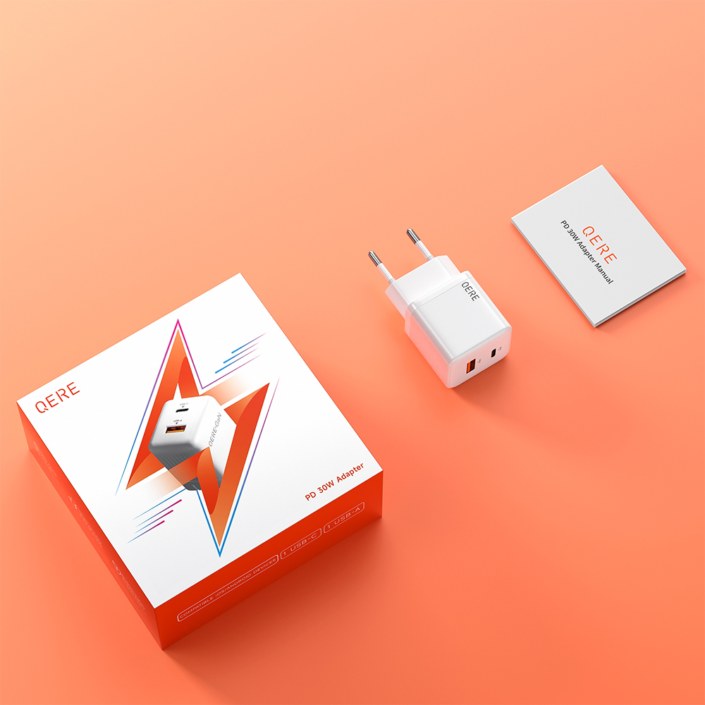 PD 30W GaN Phone Universal Adapters EU Plug Safe Type C USB Intelligent Fast Charging Mini Portable Fast Charger