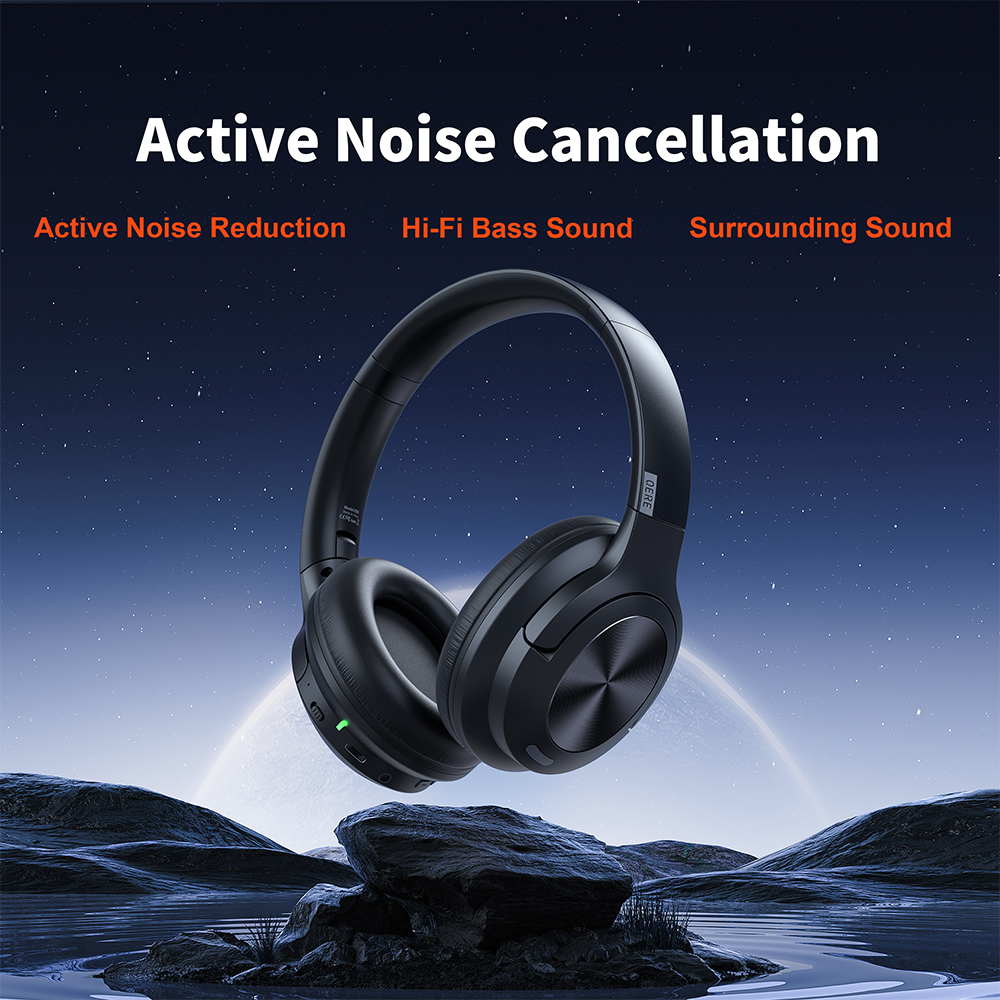 QERE E80 ANC Headphones Active Noise Cancellation Noise Reduction TWS Bluetooth Earphone Wireless Earbuds In-Ear Headphones