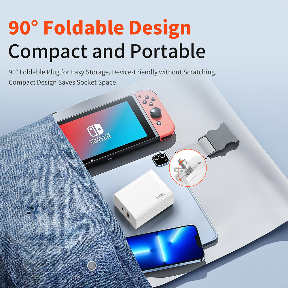 PD 65W GaN Phone Universal Adapters US Plug Safe Type C USB Intelligent Fast Charging Mini Portable Fast Charger