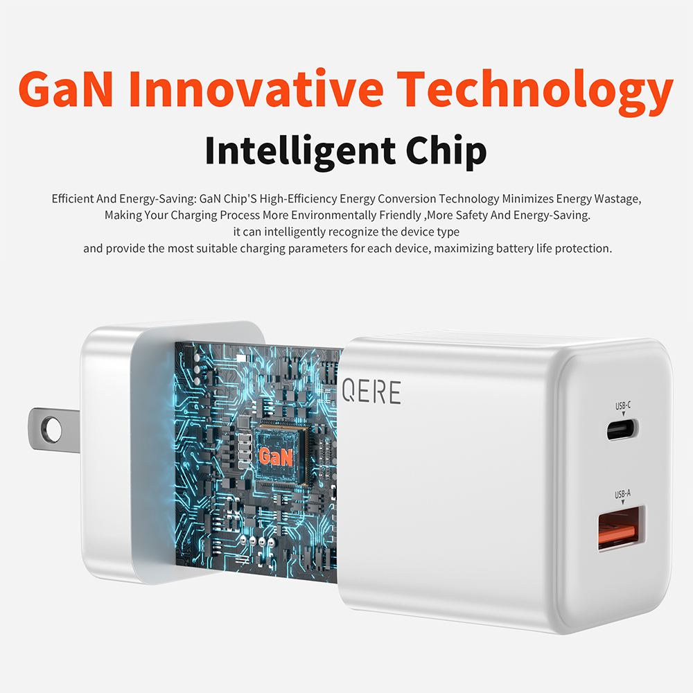 PD 30W GaN Phone Universal Adapters US Plug Safe Type C USB Intelligent Fast Charging Mini Portable Fast Charger