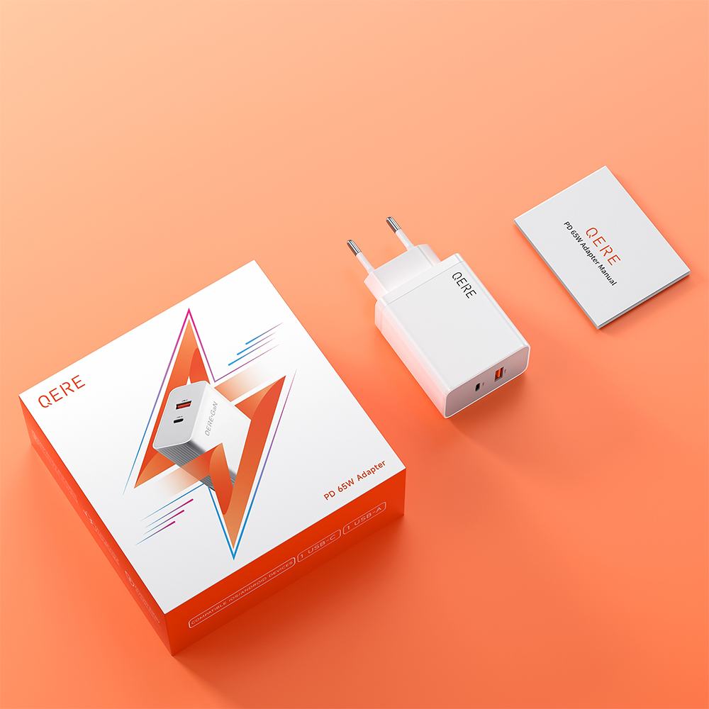 PD 65W GaN Phone Universal Adapters EU Plug Safe Type C USB Intelligent Fast Charging Mini Portable Fast Charger