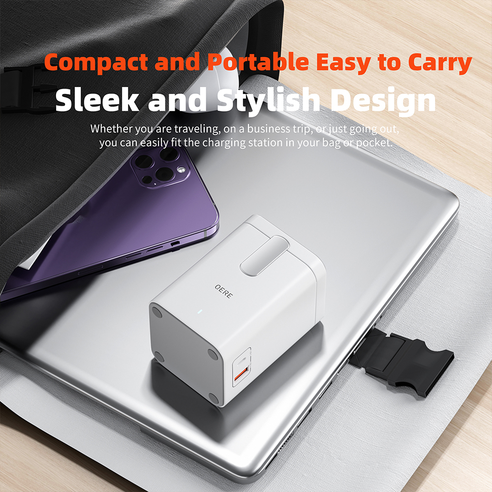 QERE KC801 Mobile Phone Magnetic Wireless Charger Station Fast Charging Safe Multi-functional Portable Foldable Mini  Wireless Charger