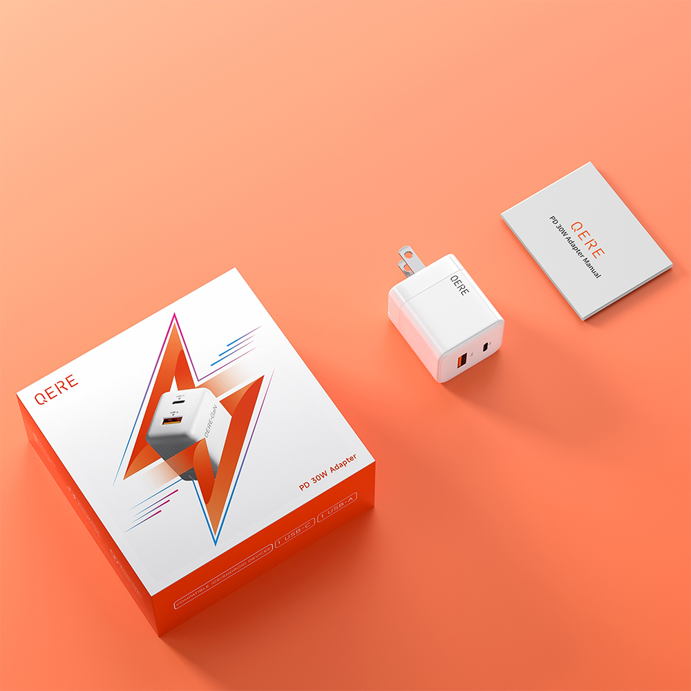 PD 30W GaN Phone Universal Adapters US Plug Safe Type C USB Intelligent Fast Charging Mini Portable Fast Charger