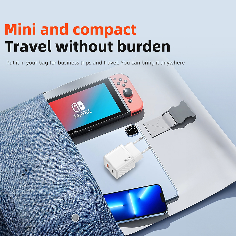 PD 30W GaN Phone Universal Adapters EU Plug Safe Type C USB Intelligent Fast Charging Mini Portable Fast Charger