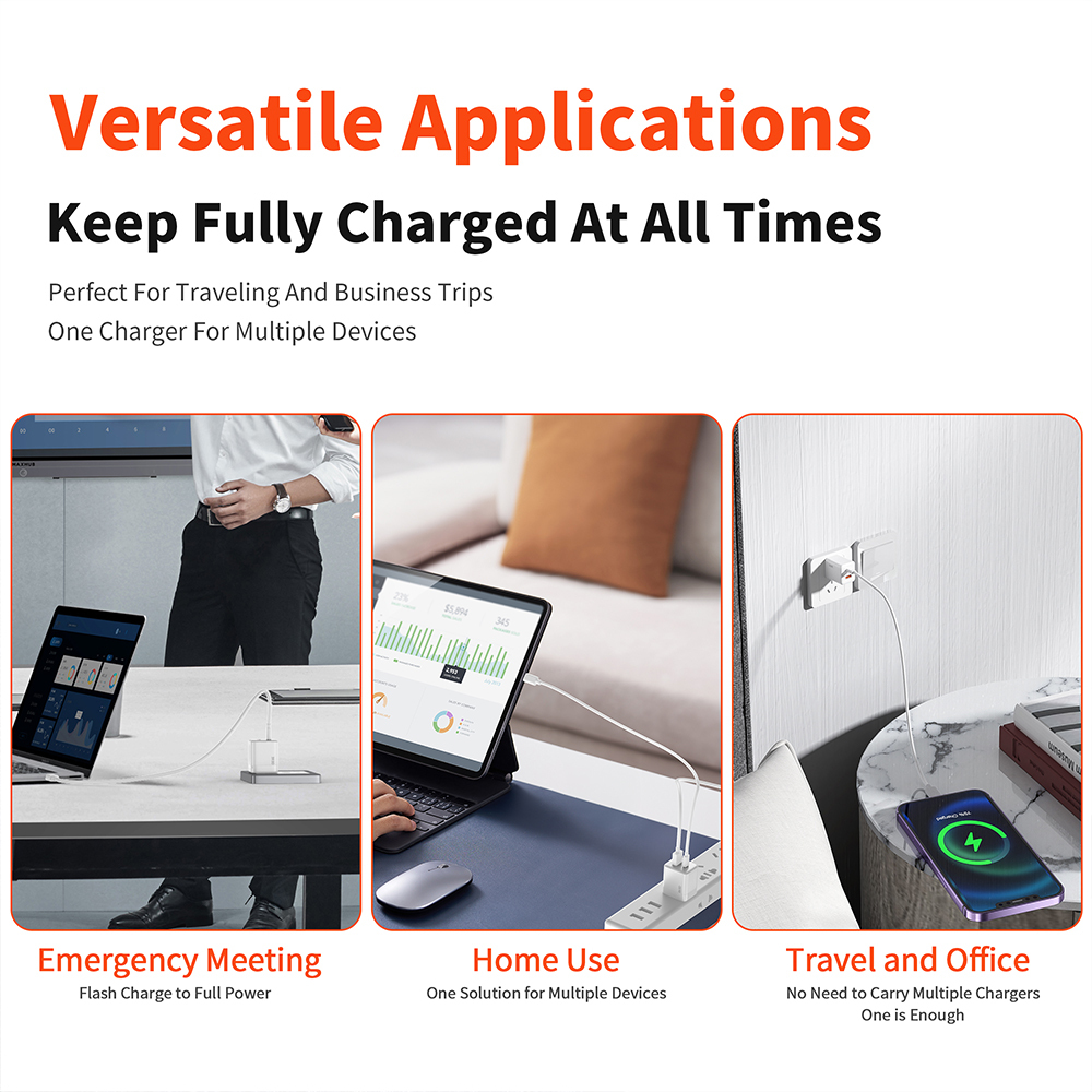 PD 30W GaN Phone Universal Adapters US Plug Safe Type C USB Intelligent Fast Charging Mini Portable Fast Charger