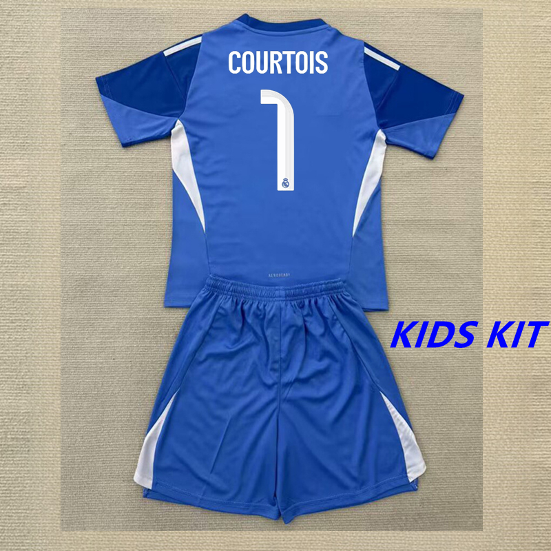 2025-26 REAL MADRID BLUE GOALKEEPER KIDS KIT