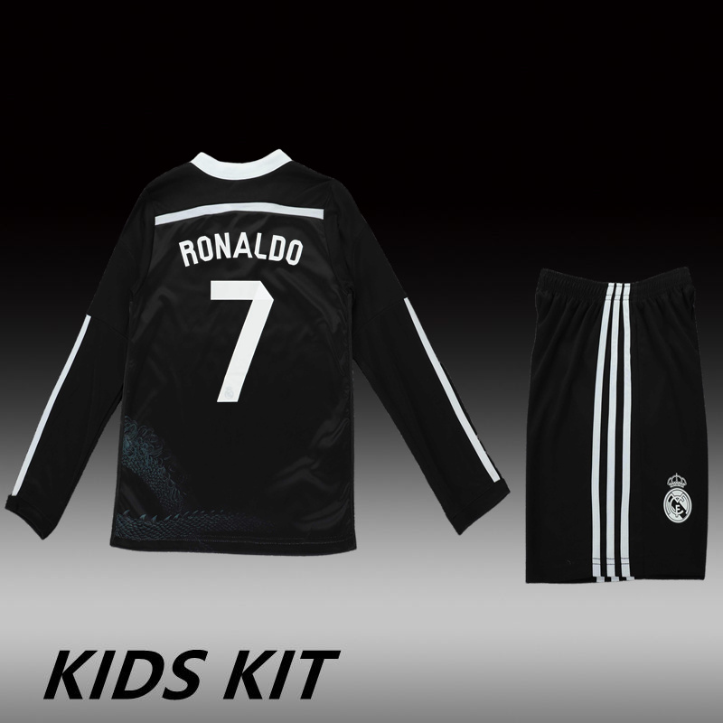 2014-15 REAL MADRID THIRD AWAY LONG SLEEVE KIDS KIT