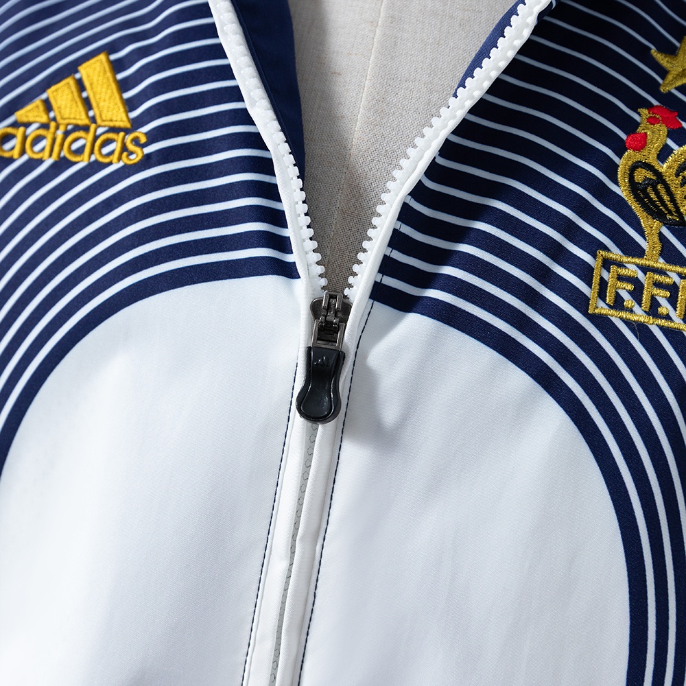 2005-06 FRANCE RETRO WINDBREAKER - WHITE &amp; BLUE