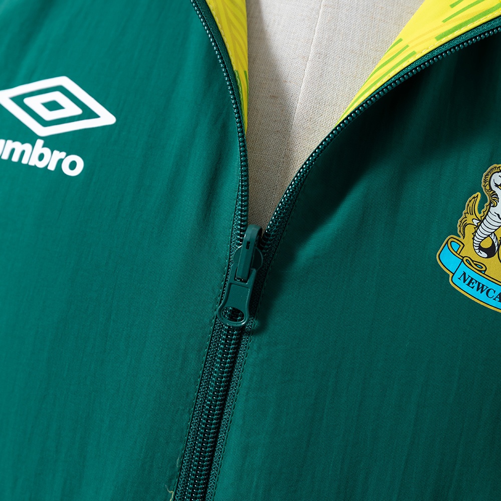 NEWCASTLE UNITED REVERSIBLE JACKET WINDBREAKER - ARMY GREEN &amp; YELLOW