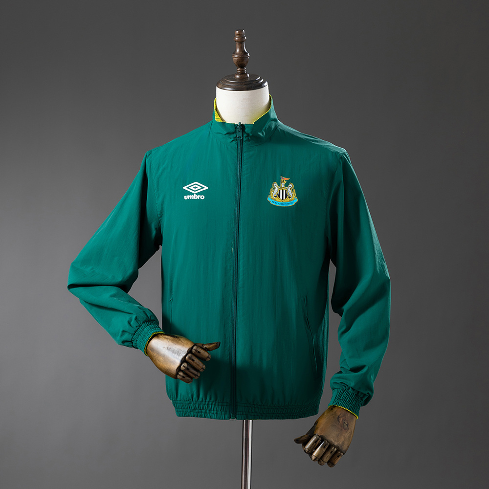 NEWCASTLE UNITED REVERSIBLE JACKET WINDBREAKER - ARMY GREEN &amp; YELLOW