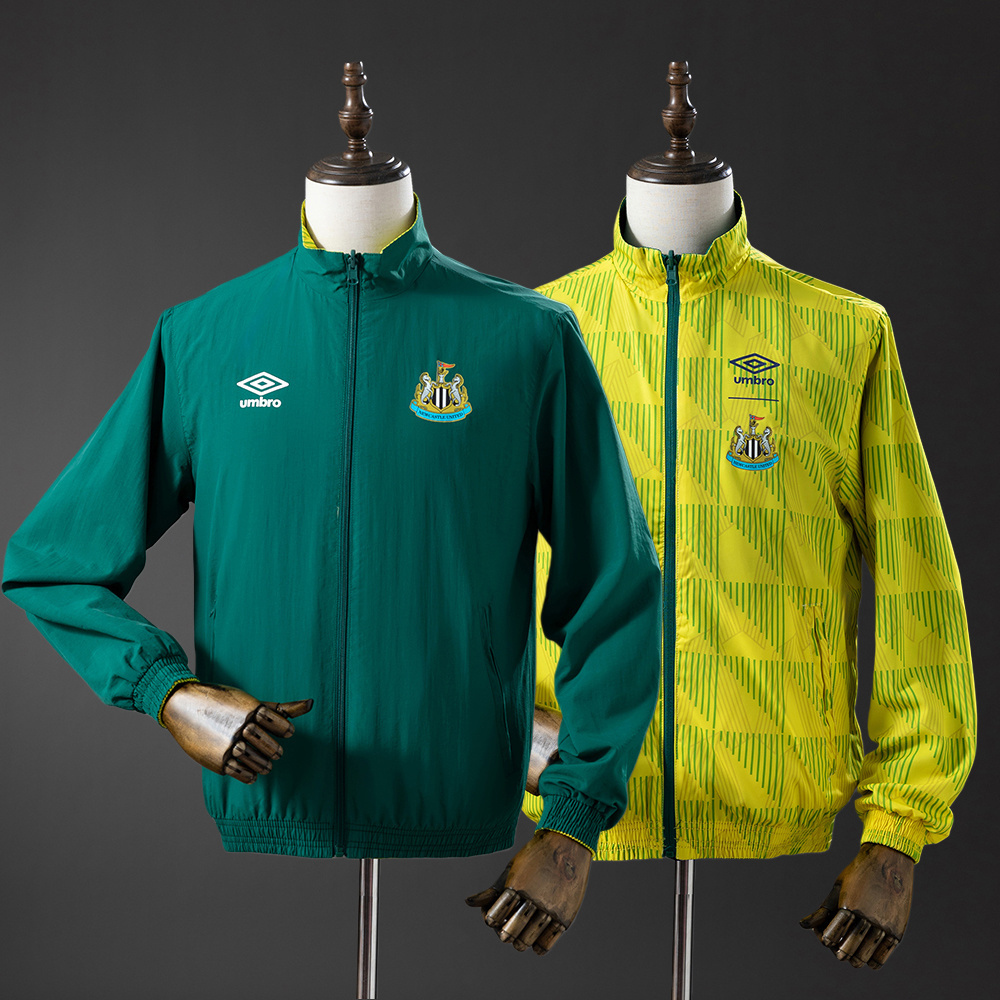 NEWCASTLE UNITED REVERSIBLE JACKET WINDBREAKER - ARMY GREEN &amp; YELLOW