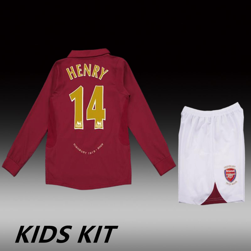2005-06 ARSENAL HOME LONG SLEEVE KIDS KIT