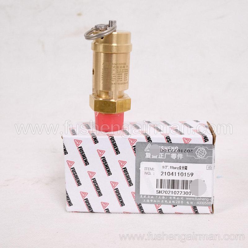 2104110159=9313215-205404-11 Fusheng screw compressor 1/2", 11barg safety valve