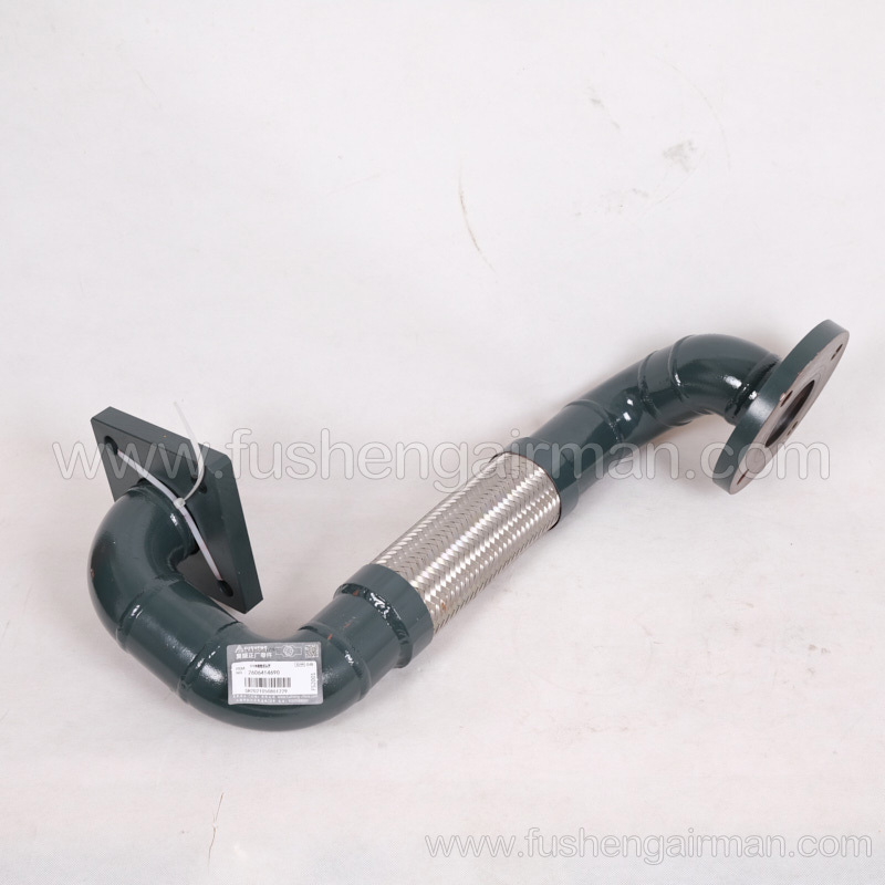 2606414690 Fusheng genuine screw air compressor SF90W body exhaust pipe with flange metal braided pipe