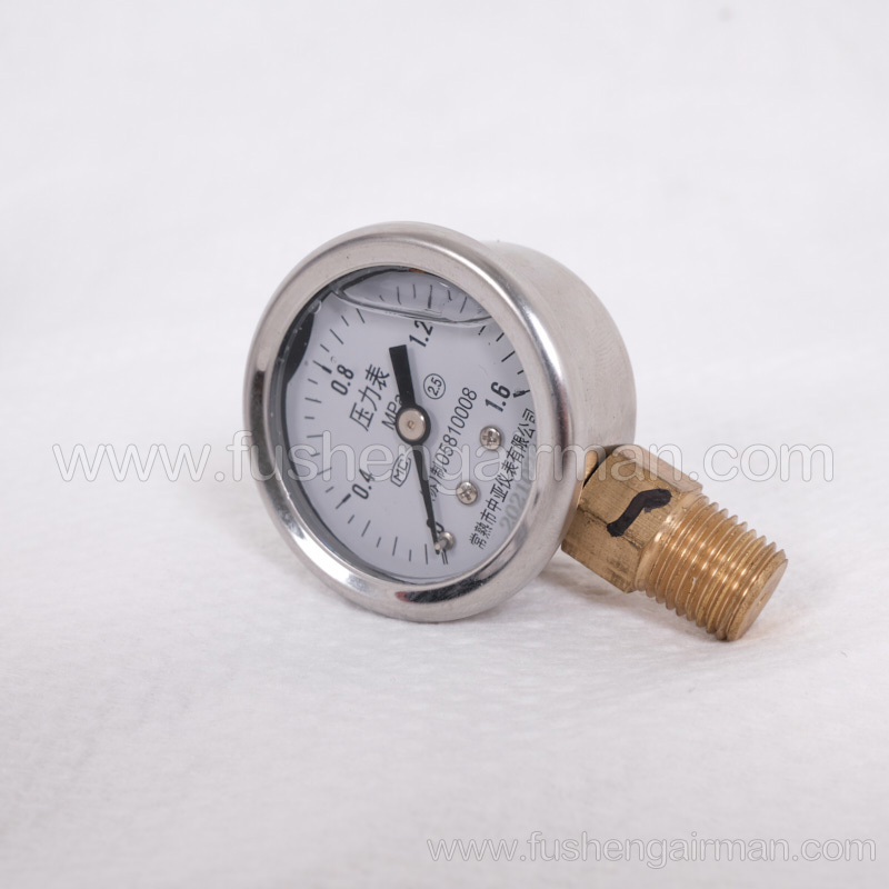 2105010155 Fusheng Genuine Screw Compressor 1-1/2"/1.6MPa Vertical Oil Filled Pressure Gauge