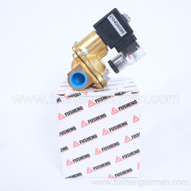 2104090088 Fusheng genuine oil free water lubrication screw machine 1/2"16bargN.C make up drain solenoid valve