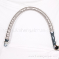 2606413690 Fusheng Genuine Screw Compressor SA62G Main Fuel Injection Pipe Metal Braided One End Flange