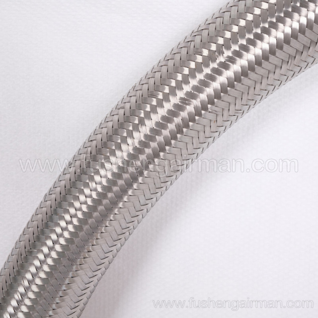 2606413690 Fusheng Genuine Screw Compressor SA62G Main Fuel Injection Pipe Metal Braided One End Flange