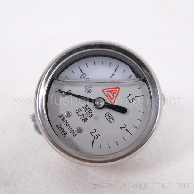 2105010185=9320634-1622211 Fusheng 2" 0-20K Submerged Back Connection Oil Filled Pressure Gauge