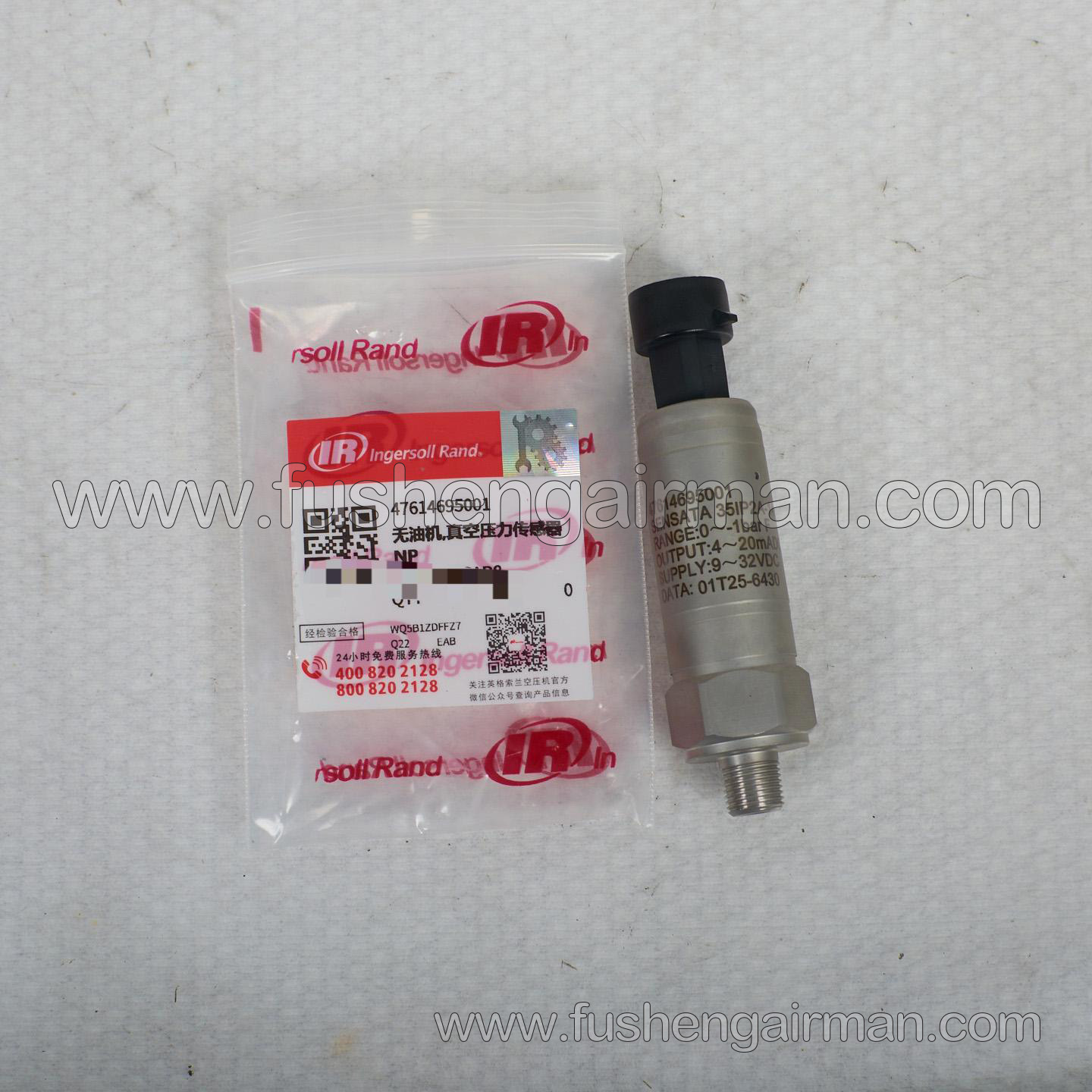 23861420=47614695001 Ingersoll Rand Oil-Free Air Compressor Genuine Replacement Part Vacuum Pressure Sensor