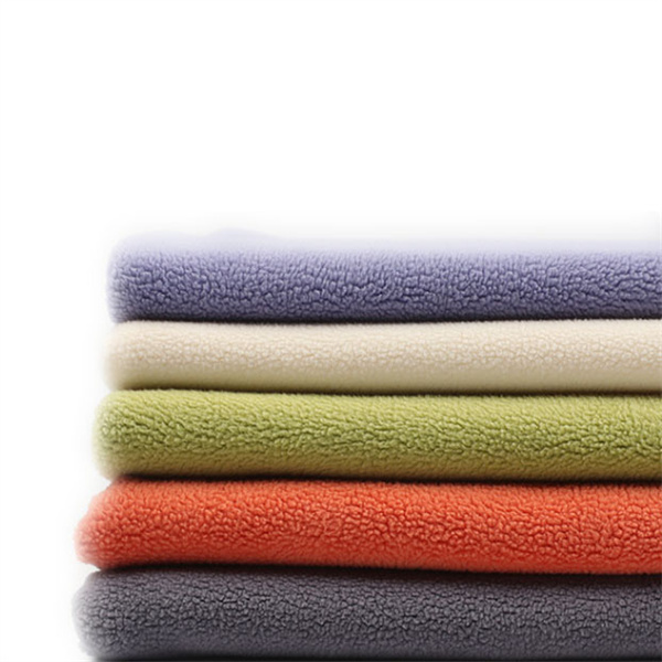 stretch 100% polyester colorful polar fleece fabric high quality nice feel for warm dresses