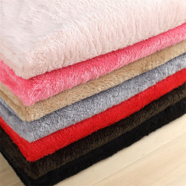 high quality sherpa warp one side Shu Velveteen plain dying fabric baby blanket