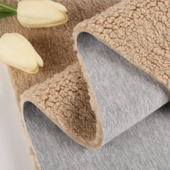 100% polyester softshell fleece fabric sherpa fabric bonded french terry fabric for jacket sj#
