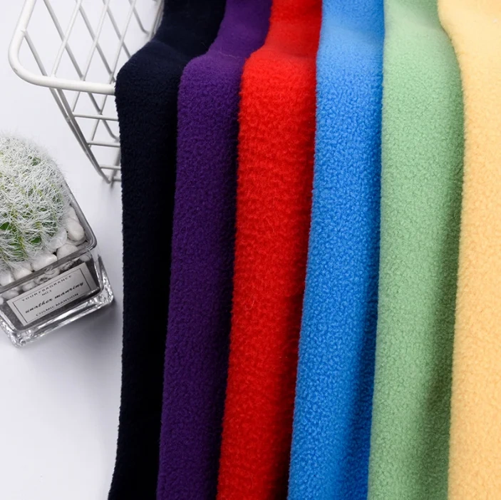 Soft and thick multi colors knit brushed polar fleece polar fleece sherpa fabric fabric