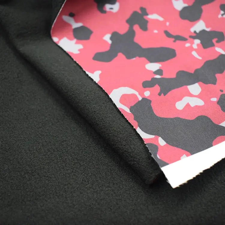 Soft Shell Fabric Waterproof Softshell Fabric For Outdoor Jacket 3 Layer softshell stretch Laminated Fleece Fabric