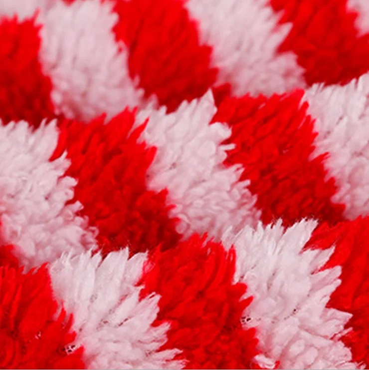 Cheap stripe two side sherpa wool fleece fabric Shu Velveteen teddy sherpa fabric for blanket