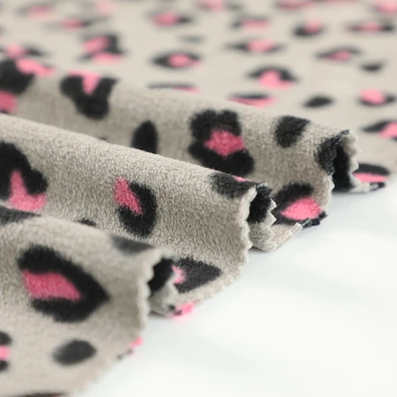cheap leopard print polar fleece fabric anti pilling  keqiao suppliers sj#