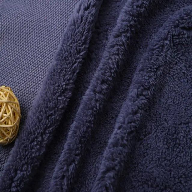 dyed knitted good hand feel sherpa Anti pilling Shu Velveteen fabric for garment fleece factory