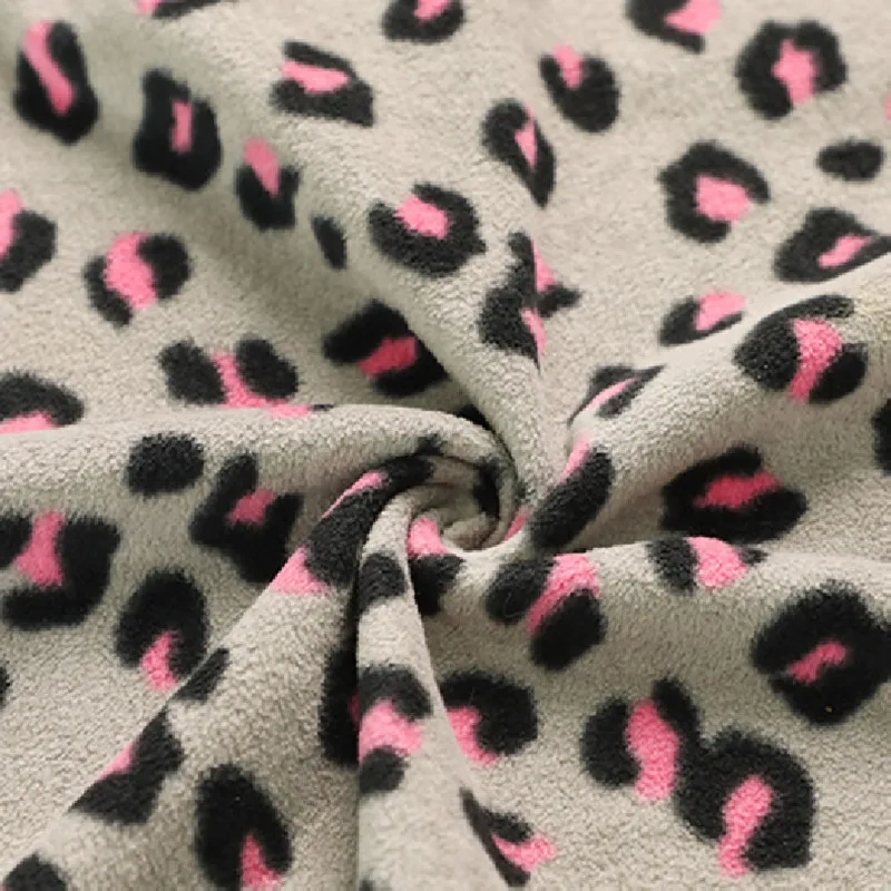 Cheap 100% polyester leopard print  Polar Fleece Fabric elastic fabric for children sj#