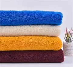 customized 100% polyester shu velveteen thick sherpa fabric zhejiang manufacturers
