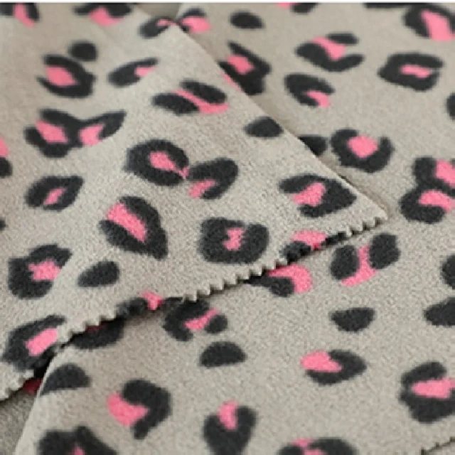 Cheap 100% polyester leopard print  Polar Fleece Fabric elastic fabric for children sj#