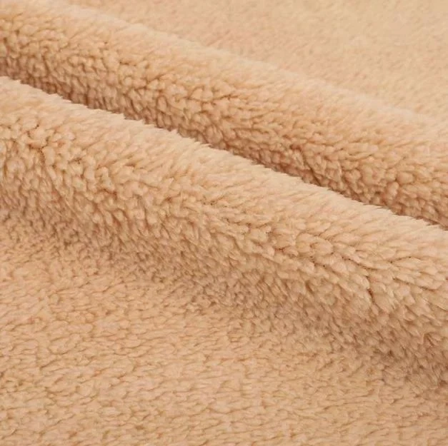 high quality polyester sherpa fleece fabric for sherpa fabric chair sherpa manufacturer in China