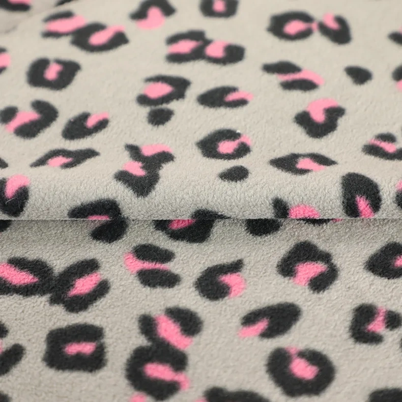 Cheap 100% polyester leopard print  Polar Fleece Fabric elastic fabric for children sj#