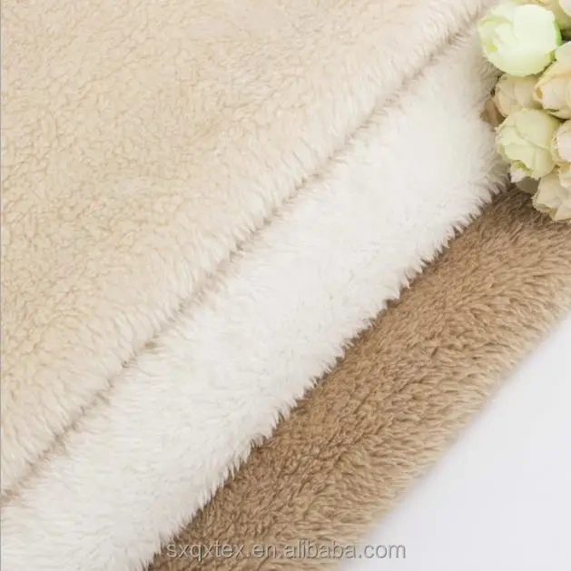 hot sale super soft  sherpa fleece fabric single side polar fleece fabric for woman garment sj#