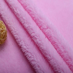 dyed knitted good hand feel sherpa Anti pilling Shu Velveteen fabric for garment fleece factory
